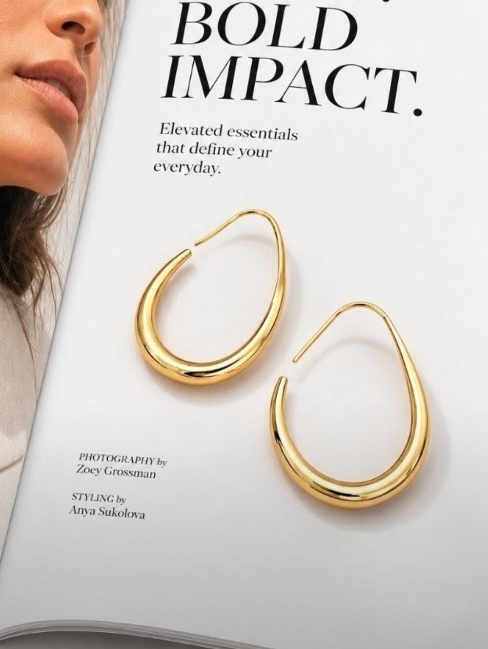 2 - $20 Classic Gold Teardrop Hoop Earrings